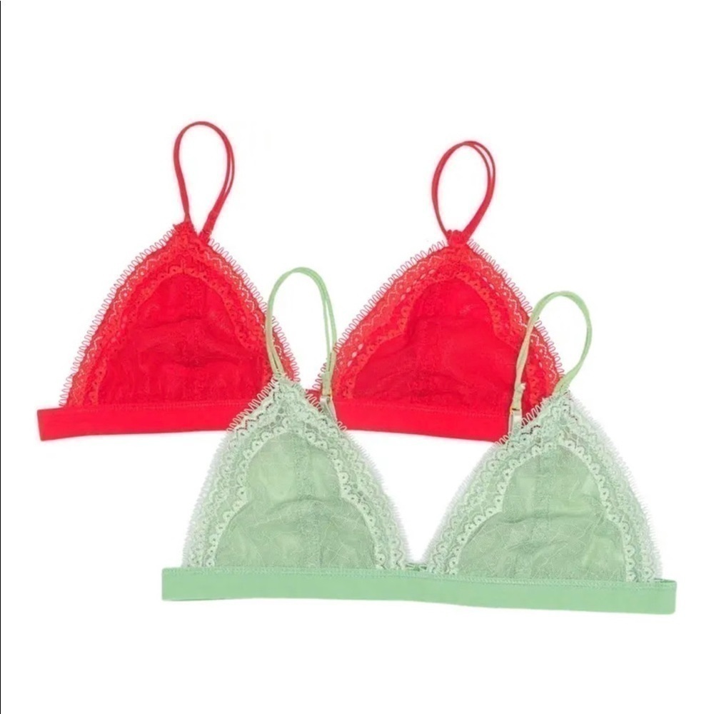 ♥️HONEYDEW♥️2 Pack Triangle Eyelash Bralette Size (L)